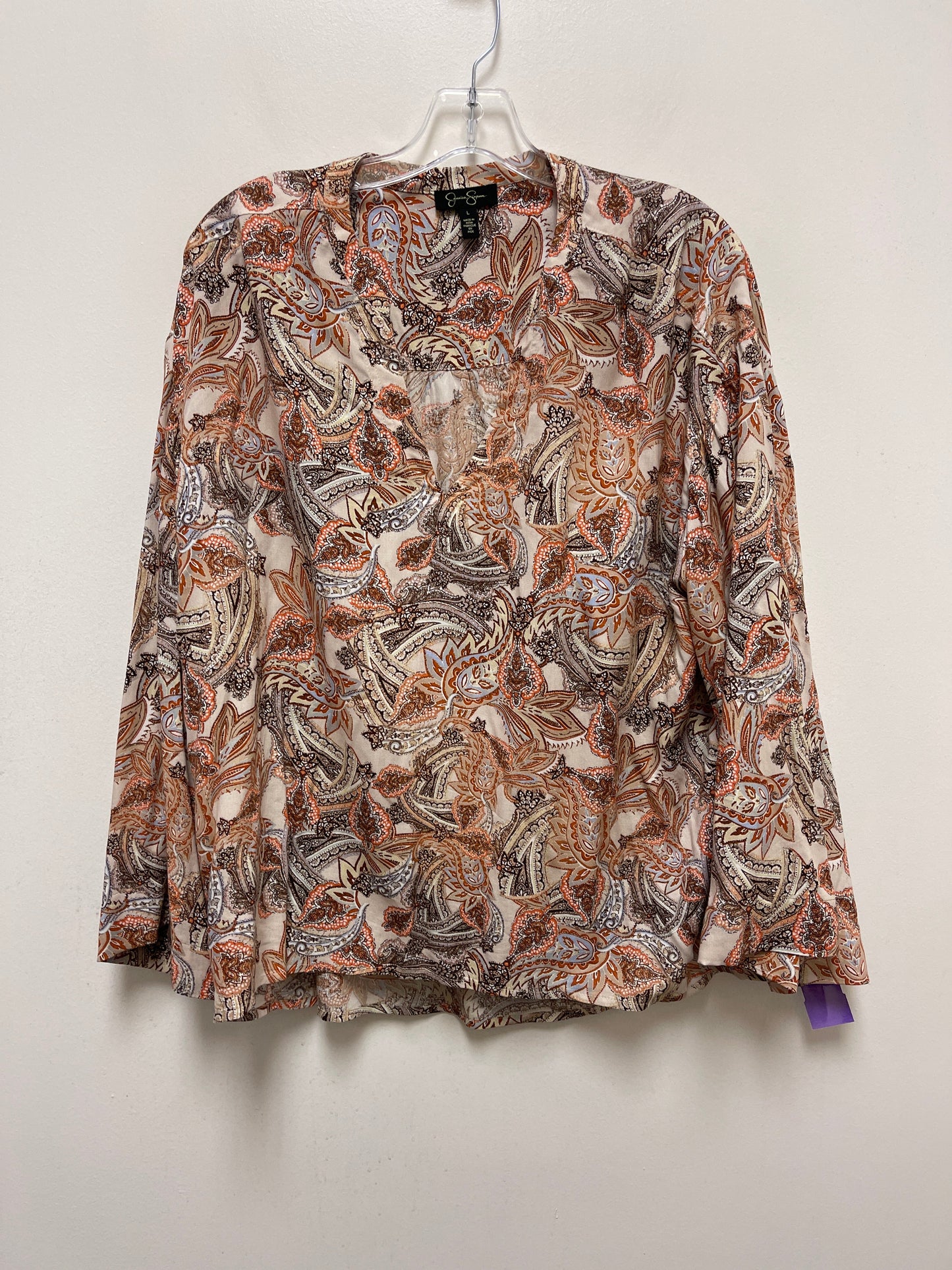 Orange Top Long Sleeve Jessica Simpson, Size L