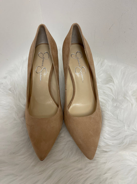 Tan Shoes Heels Block Jessica Simpson, Size 9