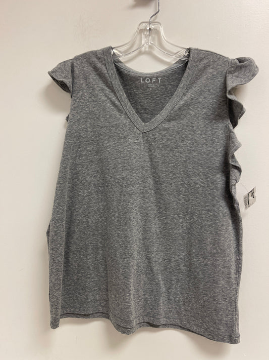 Grey Top Short Sleeve Loft, Size L