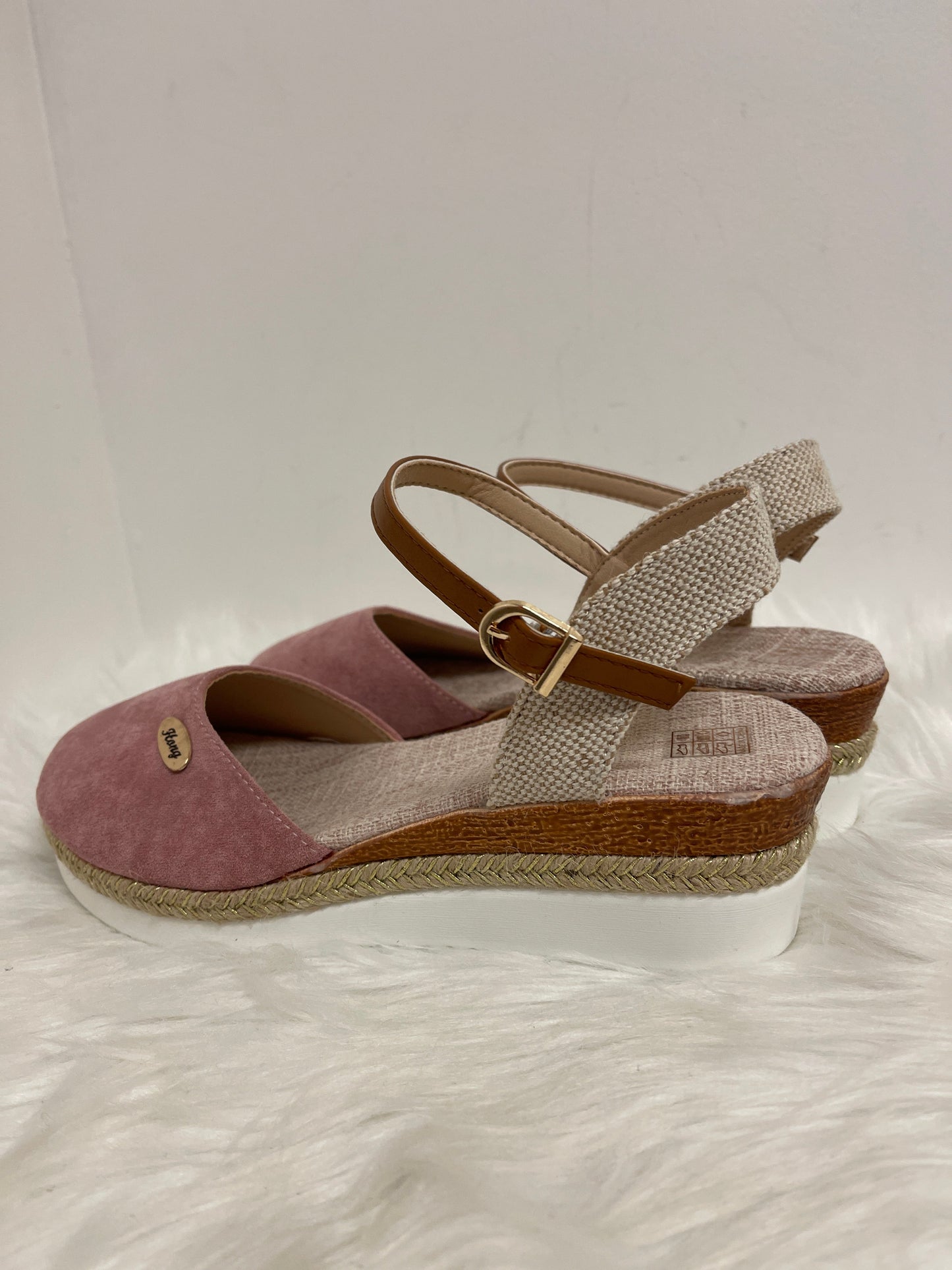 Pink Sandals Heels Wedge Clothes Mentor, Size 10.5