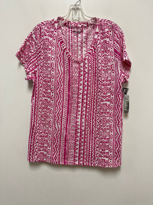 Pink Top Short Sleeve New Directions, Size Xl
