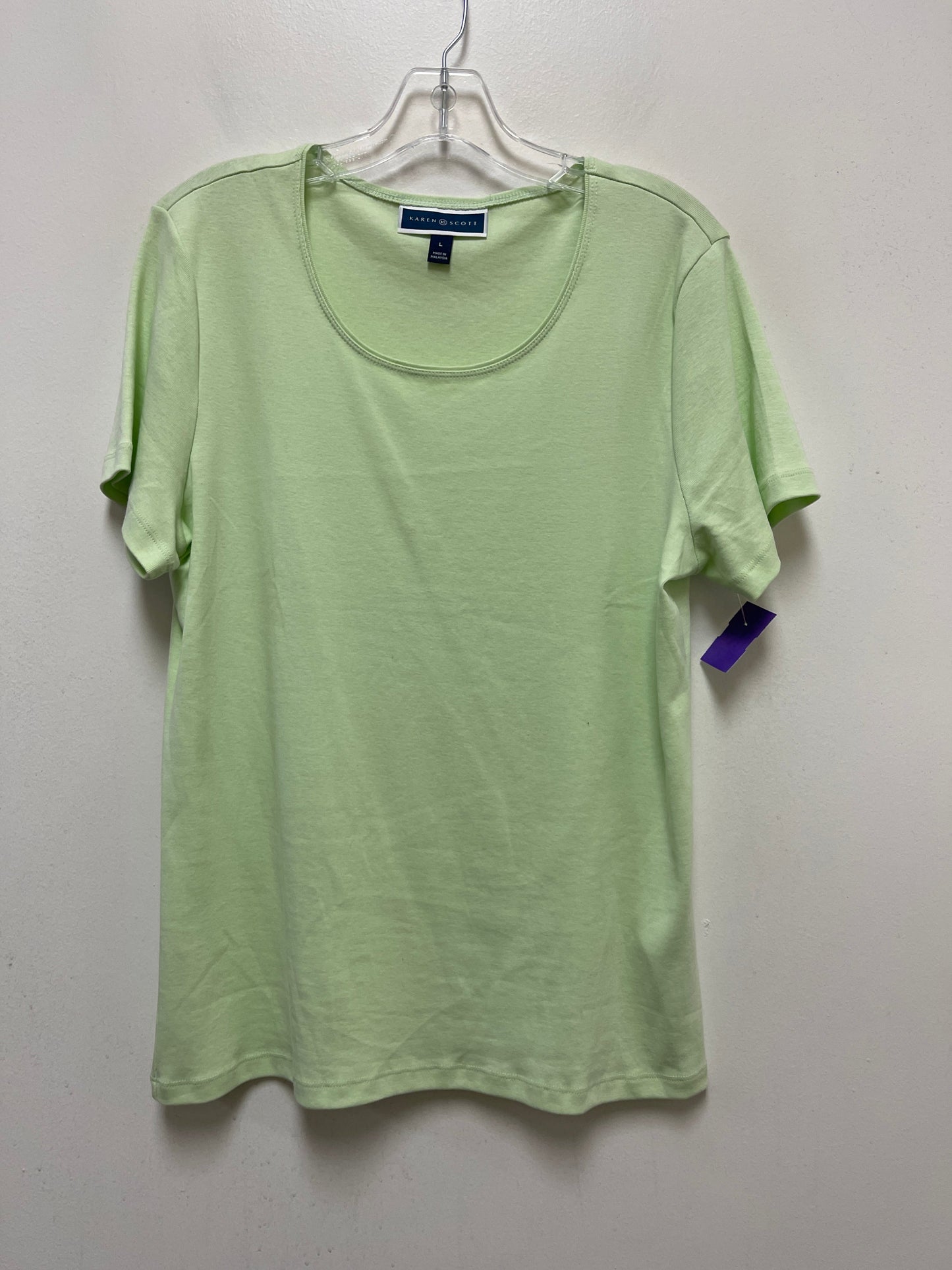 Green Top Short Sleeve Karen Scott, Size L