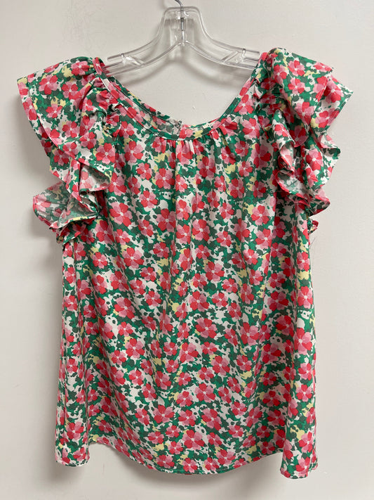 Floral Print Top Short Sleeve Jodifl, Size M