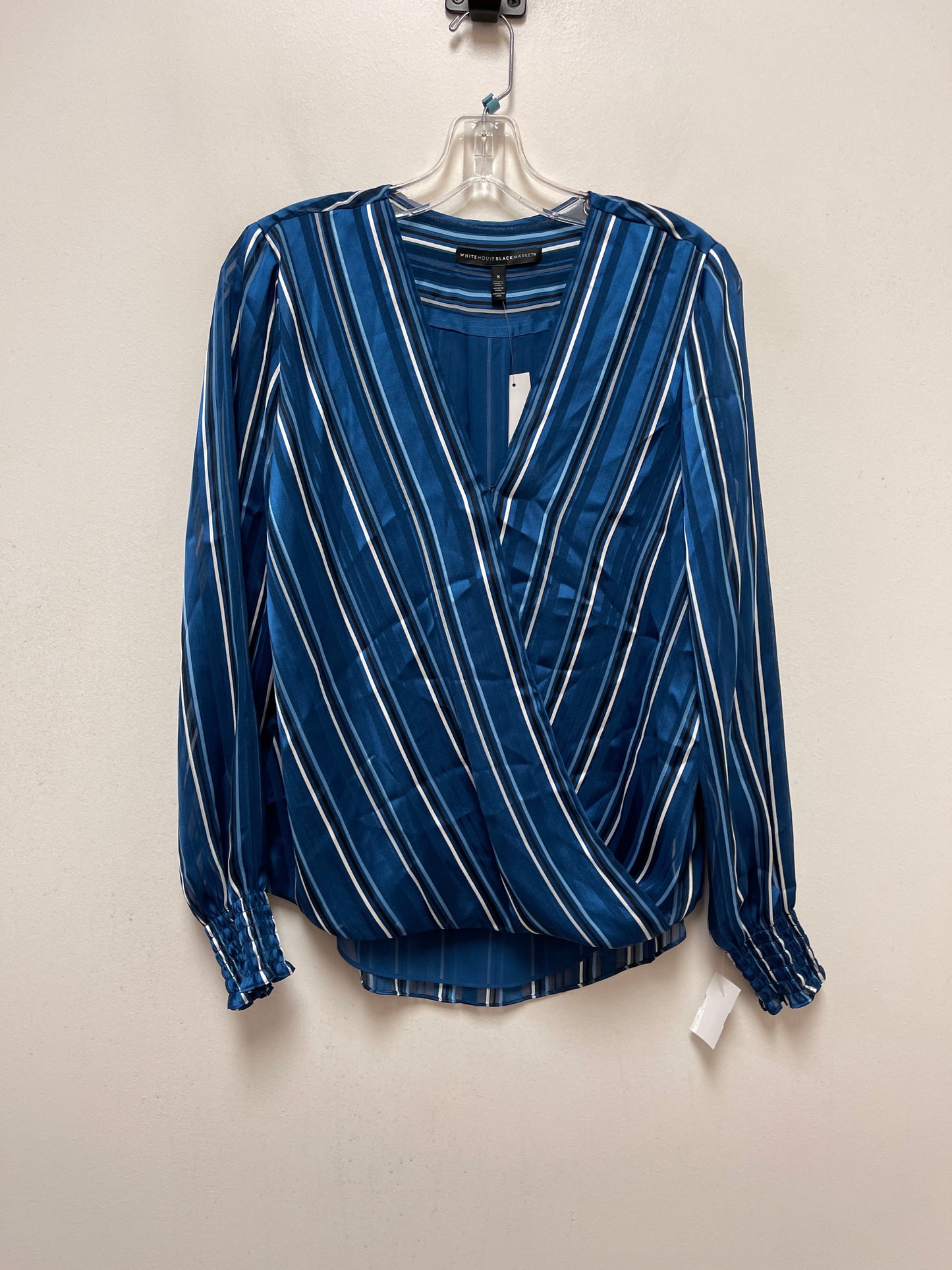 Blue Top Long Sleeve White House Black Market, Size S