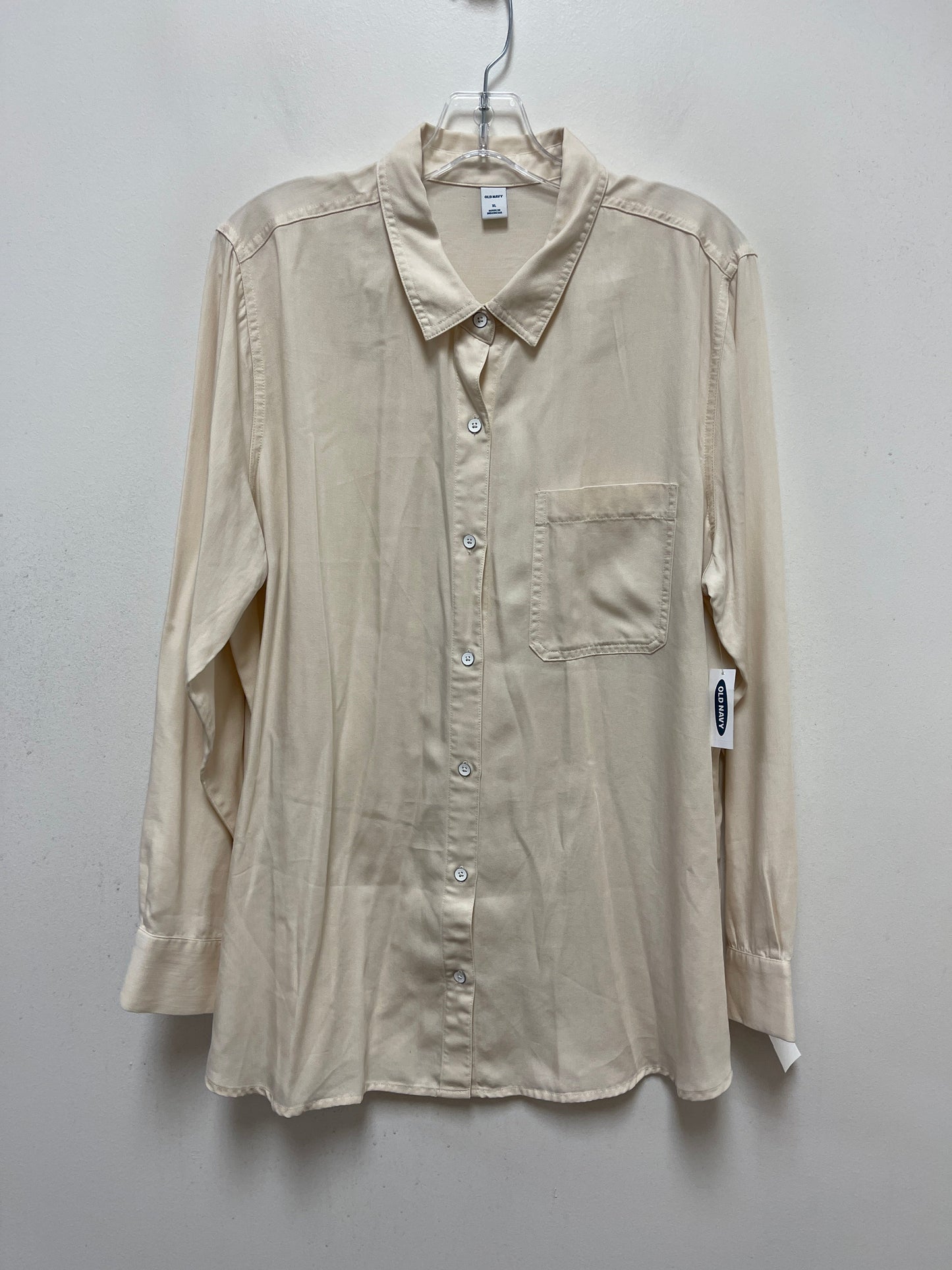 Cream Blouse Long Sleeve Old Navy, Size Xl