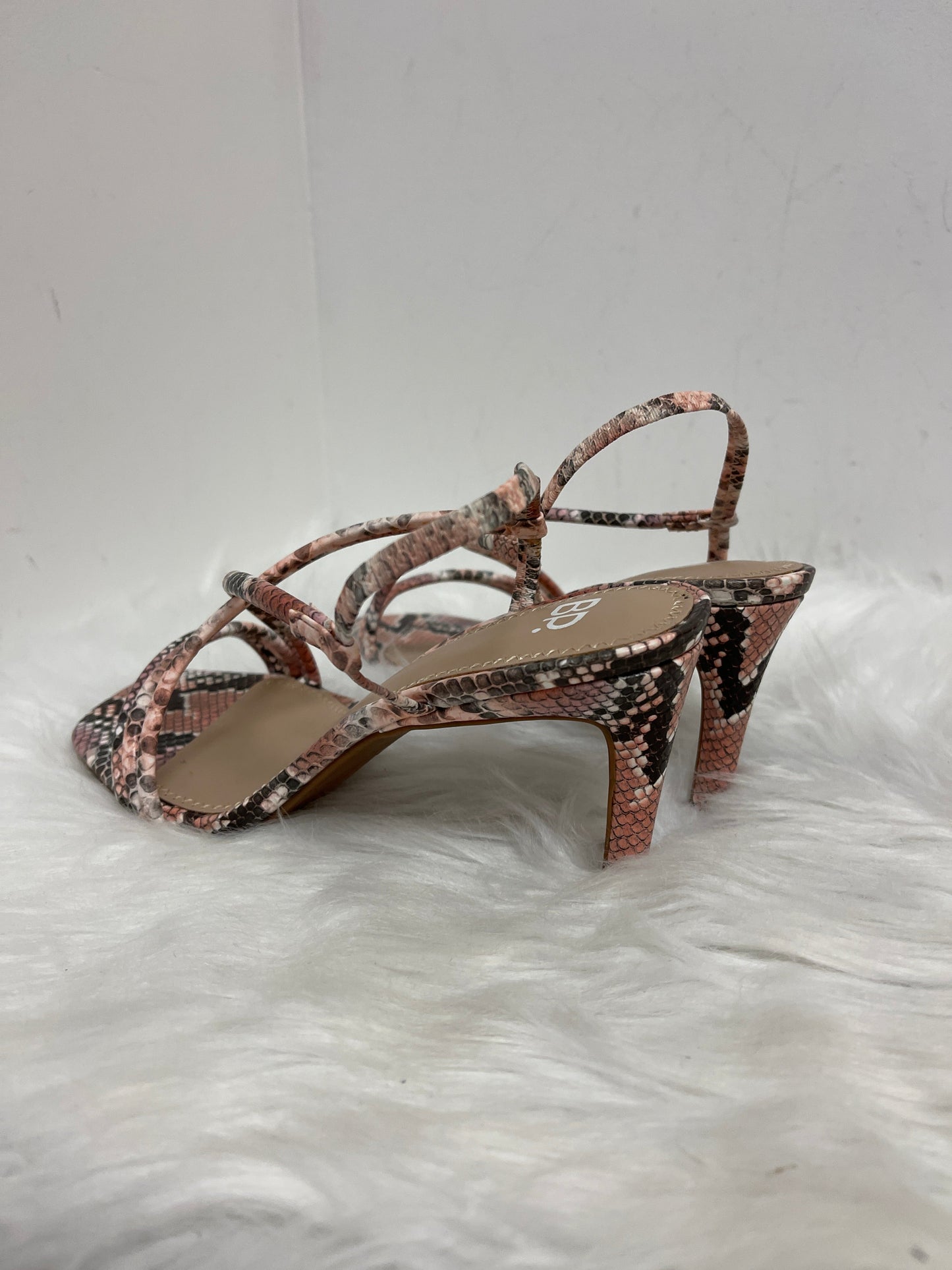 Snakeskin Print Sandals Heels Stiletto Bp, Size 8.5