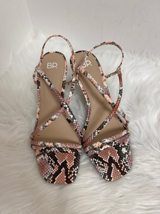 Snakeskin Print Sandals Heels Stiletto Bp, Size 8.5