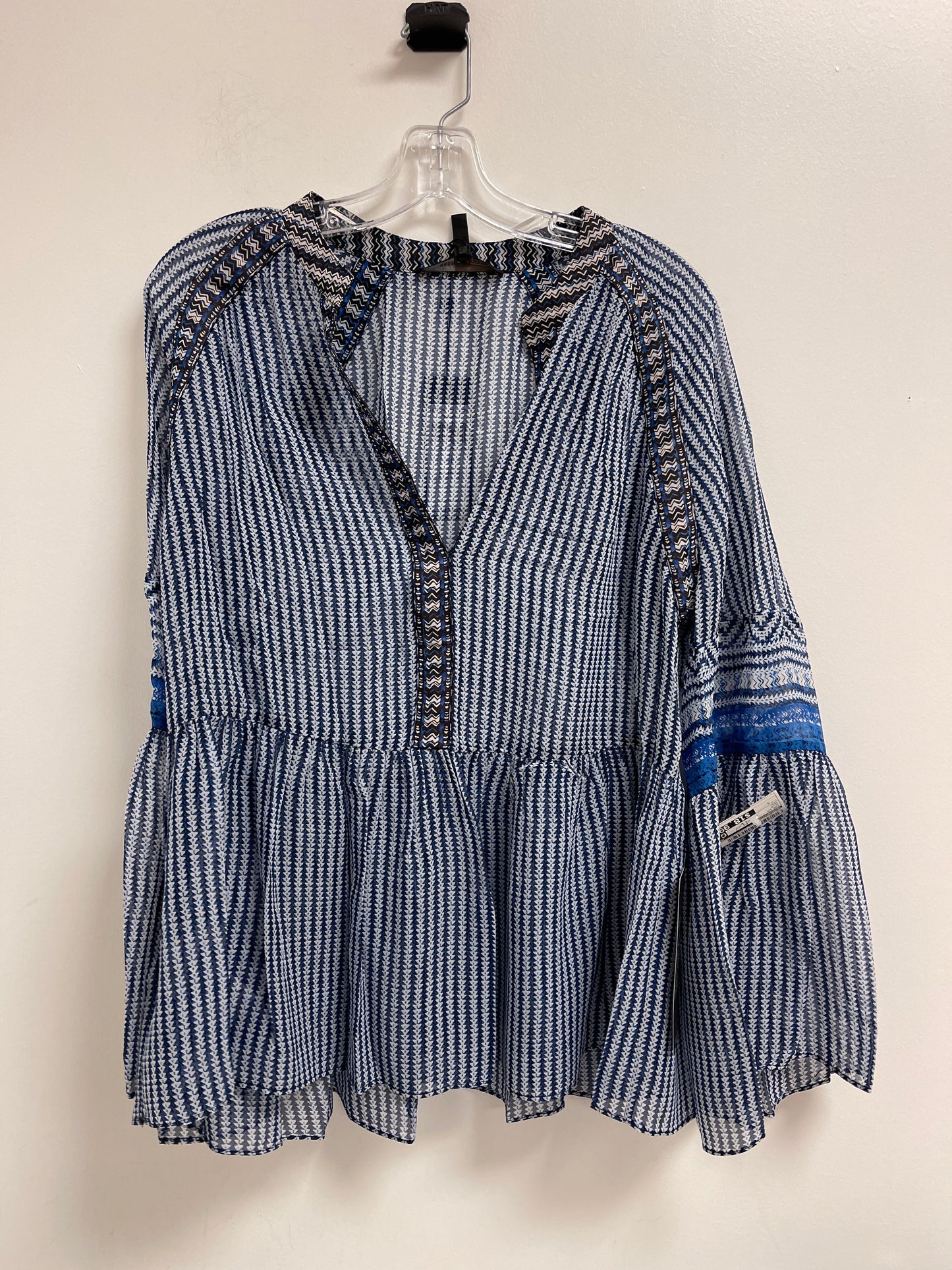 Blue Top Long Sleeve Bcbgmaxazria, Size S