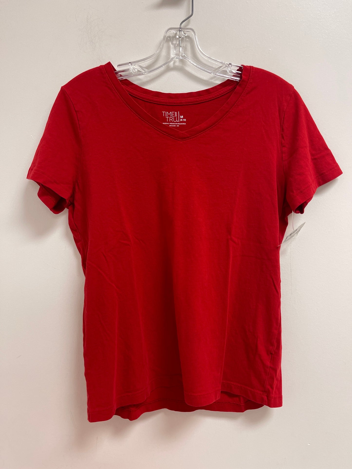 Red Top Short Sleeve Time And Tru, Size M