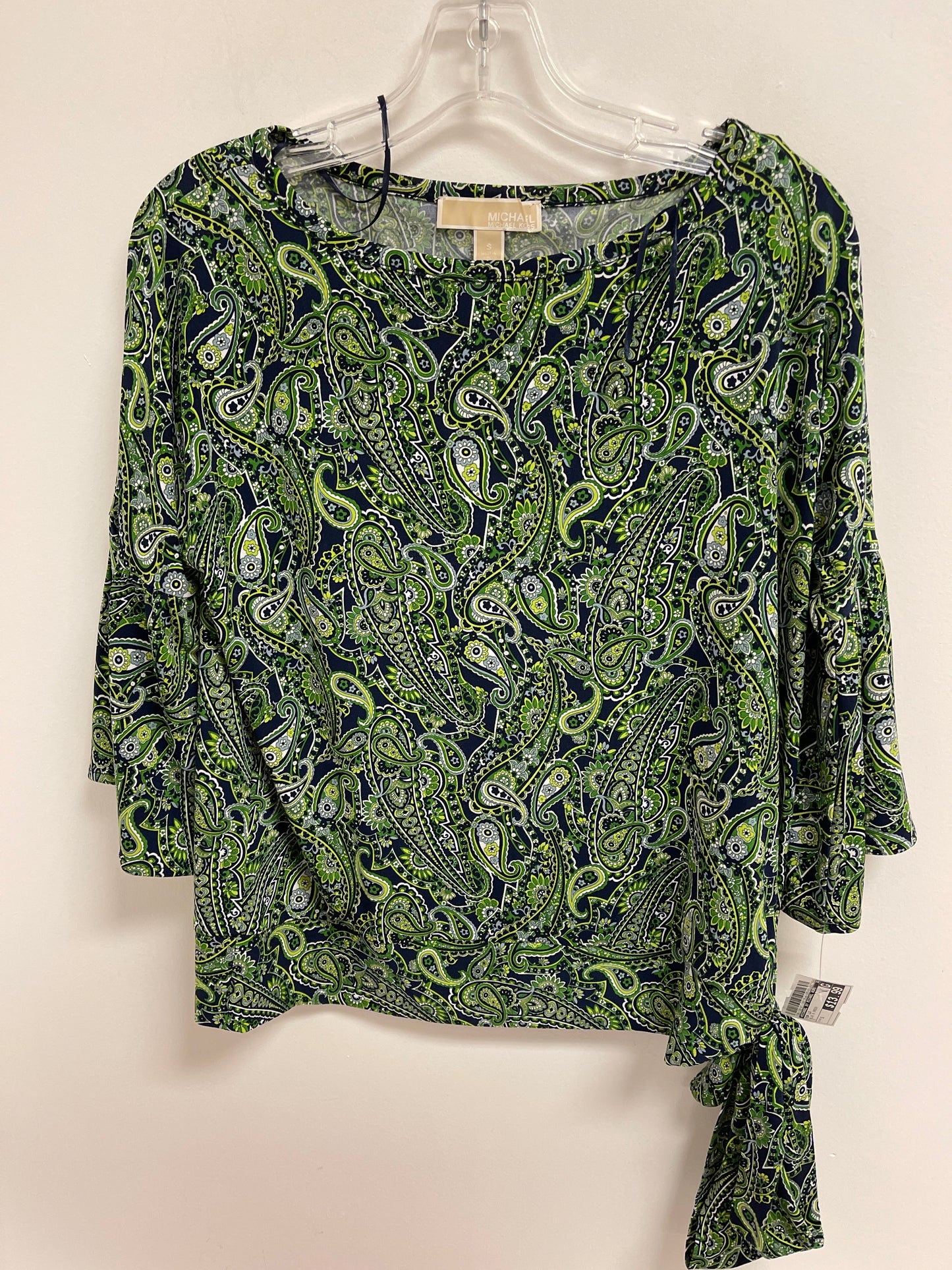 Blue & Green Top Long Sleeve Michael By Michael Kors, Size S