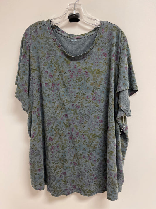 Floral Print Top Short Sleeve Old Navy, Size 4x