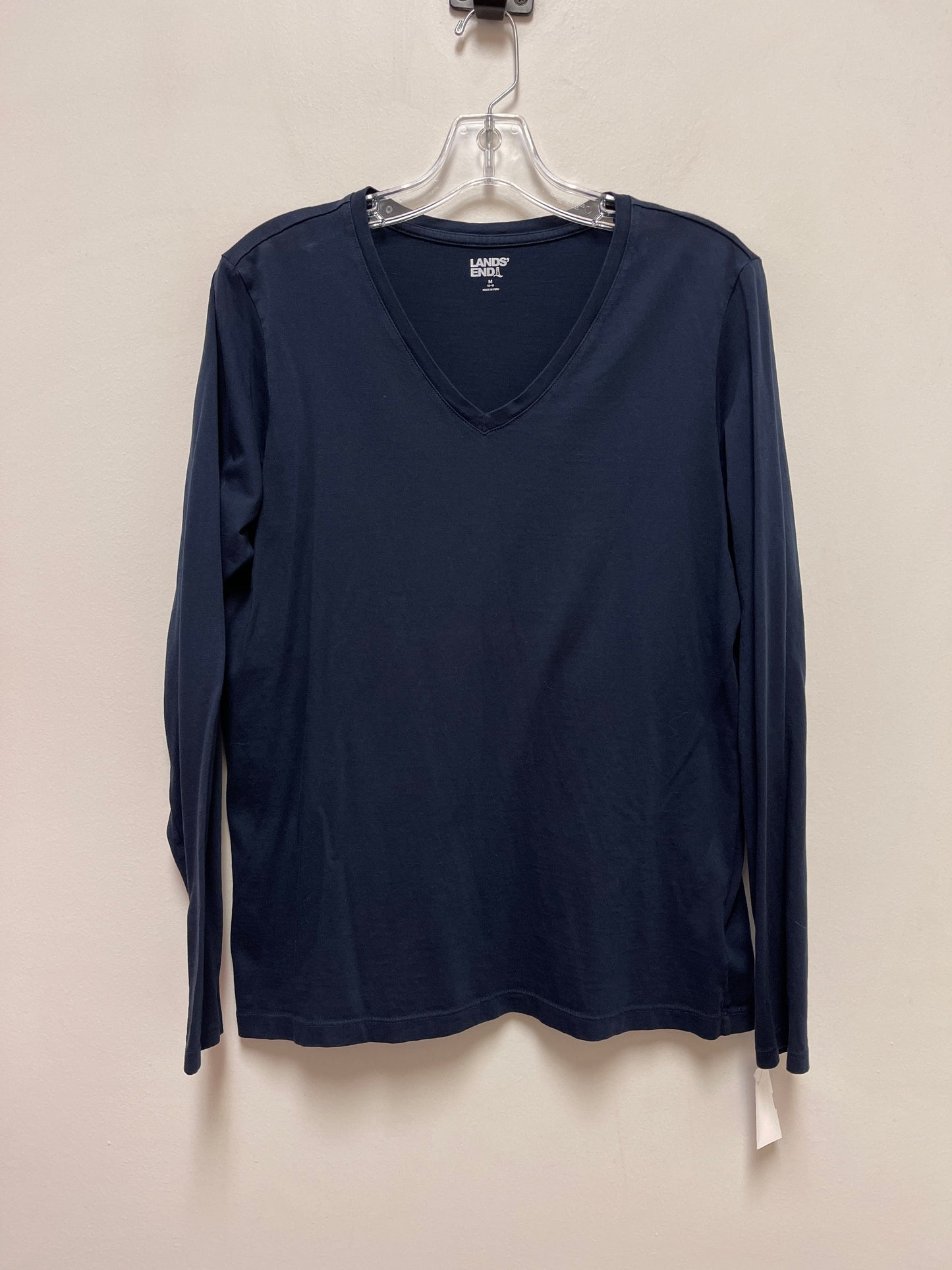 Navy Top Long Sleeve Lands End, Size M