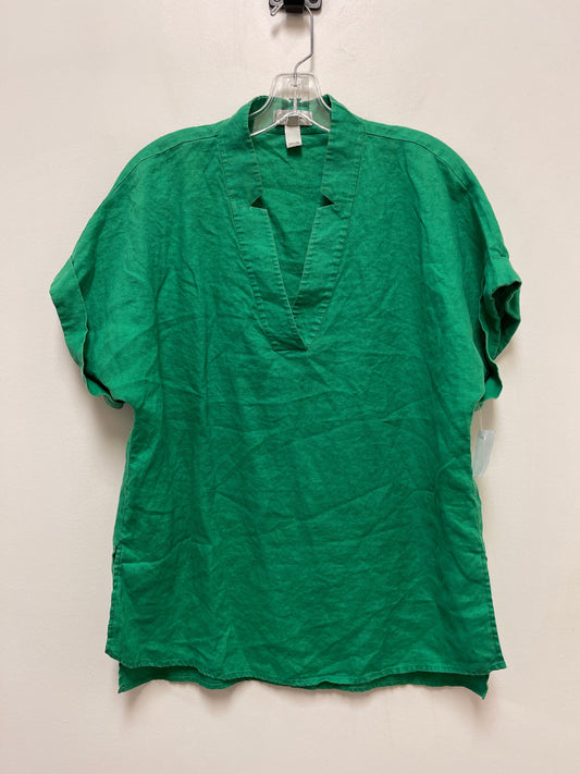Green Tunic Short Sleeve Neiman Marcus, Size L