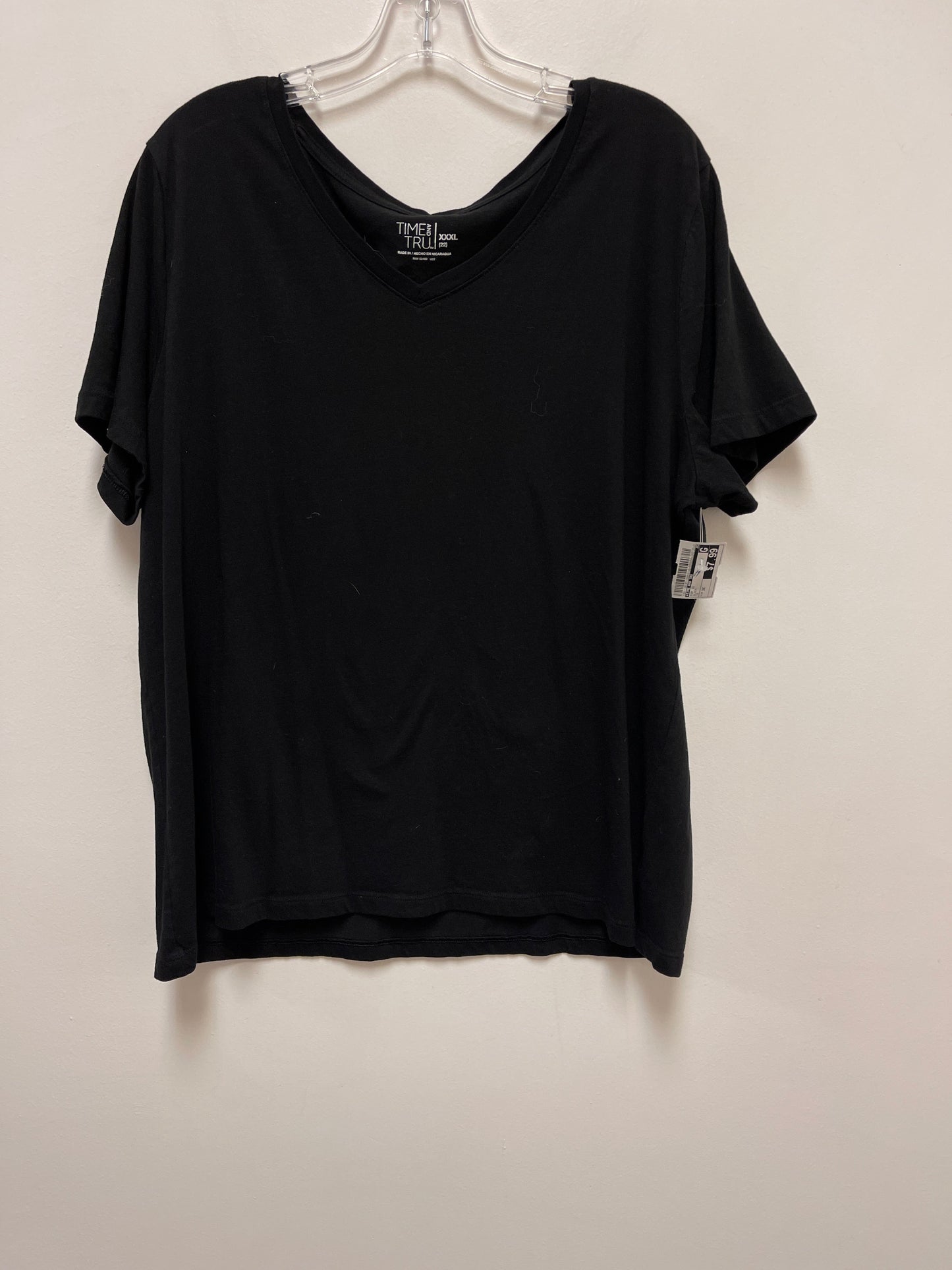 Black Top Short Sleeve Time And Tru, Size 3x