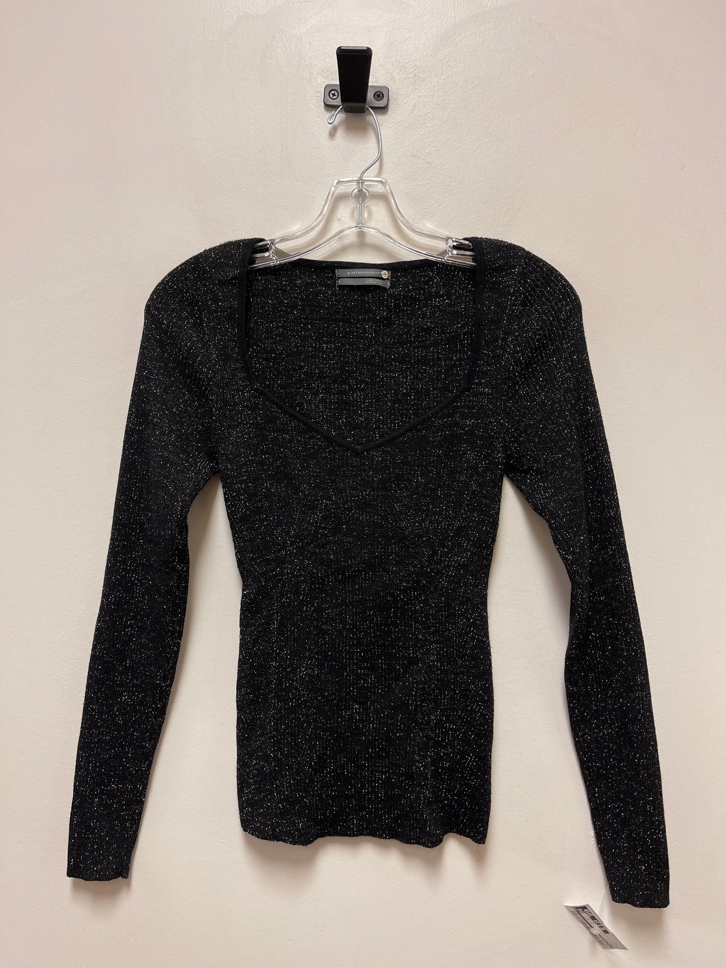 Top Long Sleeve By Anthropologie In Black, Size: S