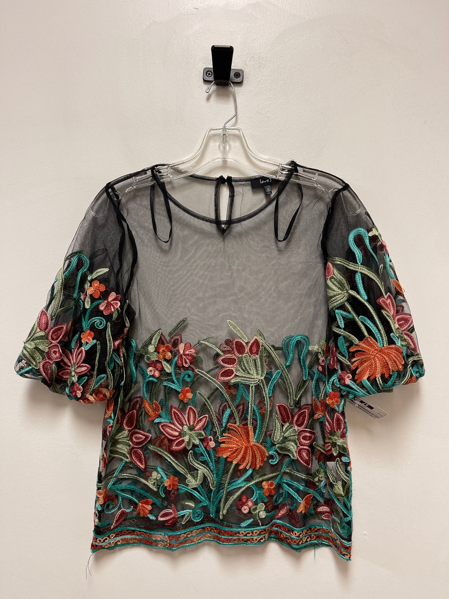 Top Short Sleeve By Love J In Floral Print, Size: M