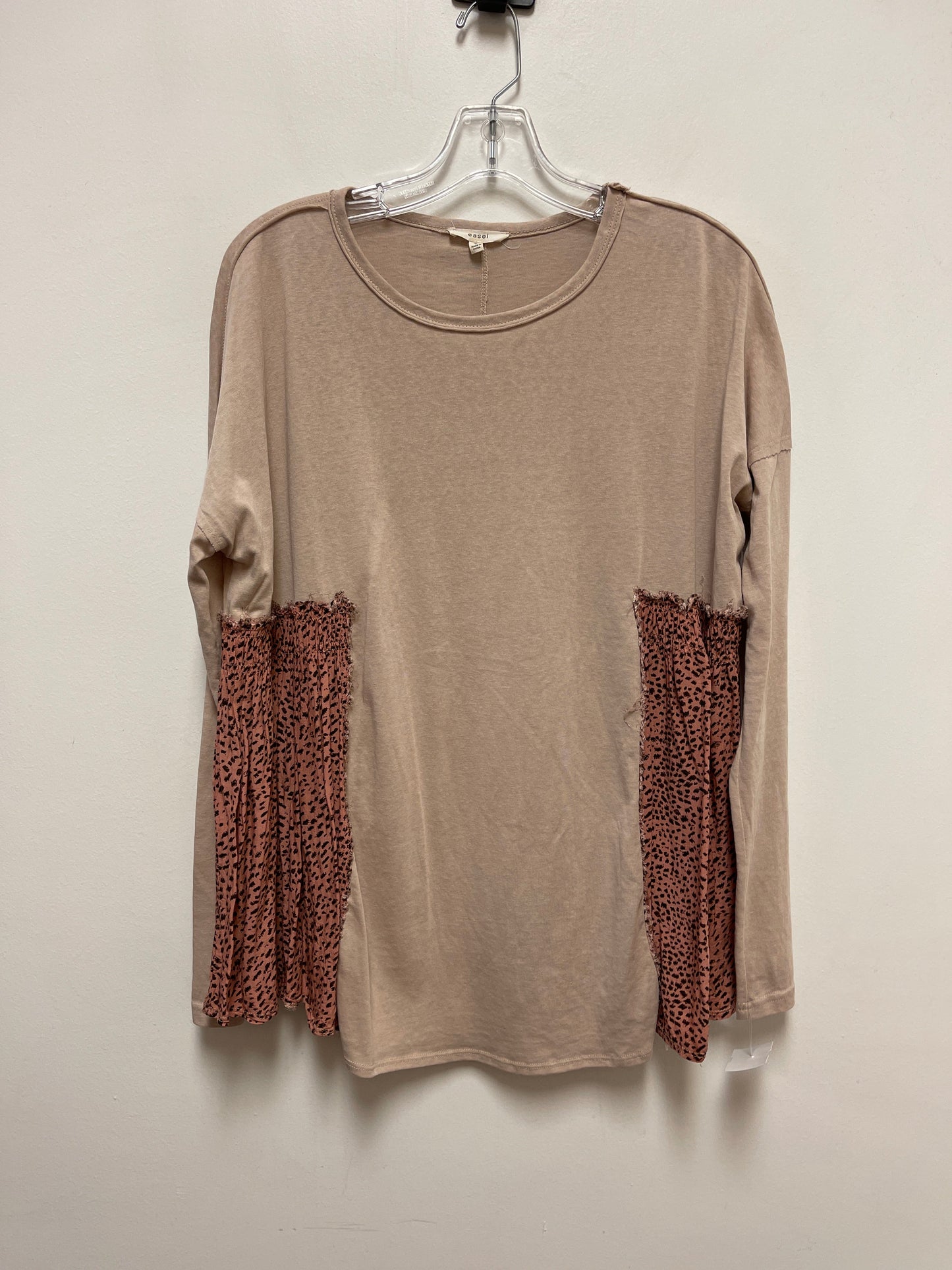 Top Long Sleeve By Easel In Tan, Size: S