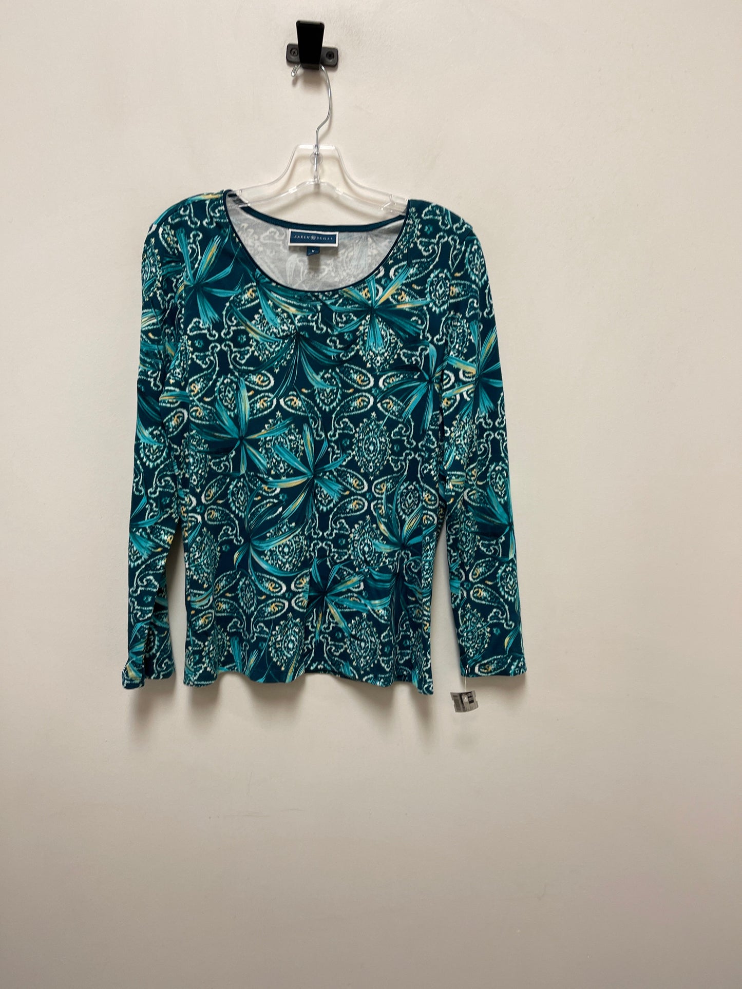 Top Long Sleeve By Karen Scott In Teal, Size: M