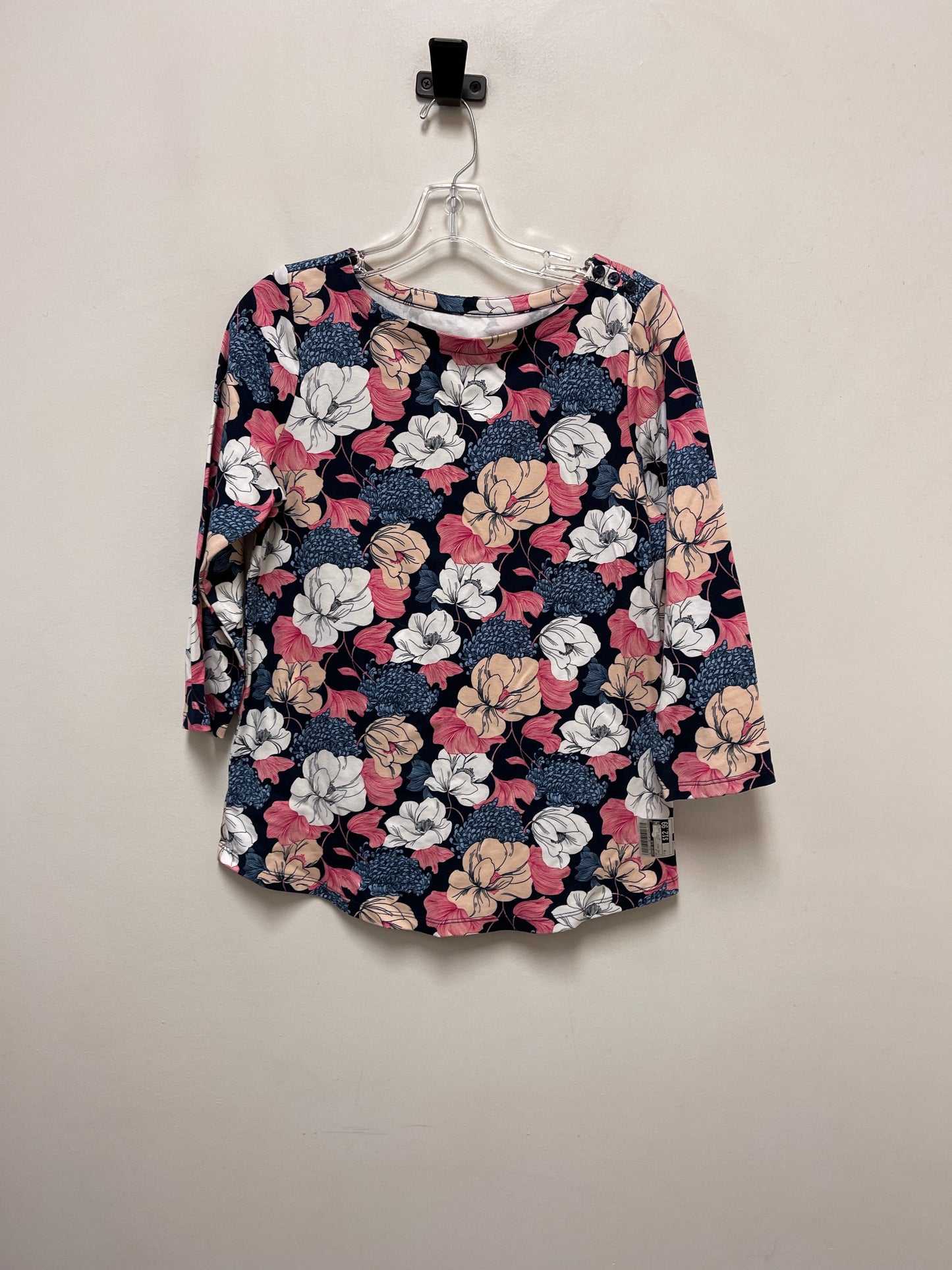 Top Long Sleeve By Charter Club In Floral Print, Size: M