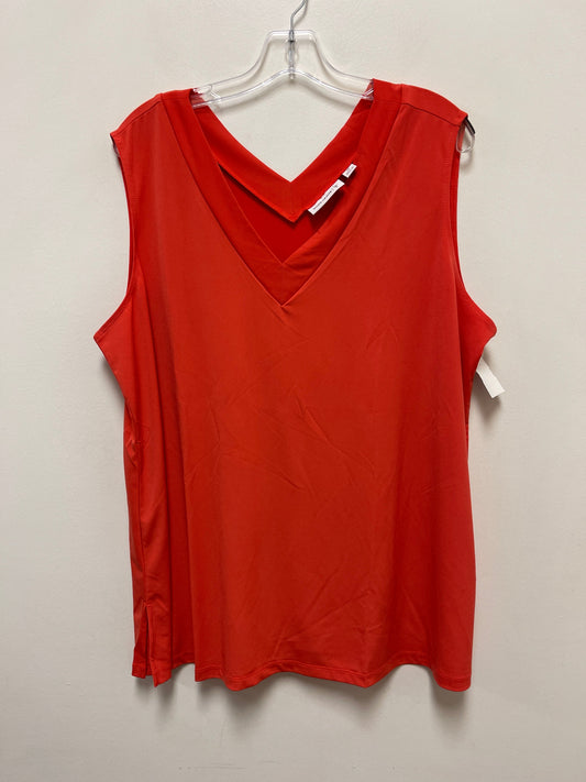 Top Sleeveless By Susan Graver In Orange, Size: 2x