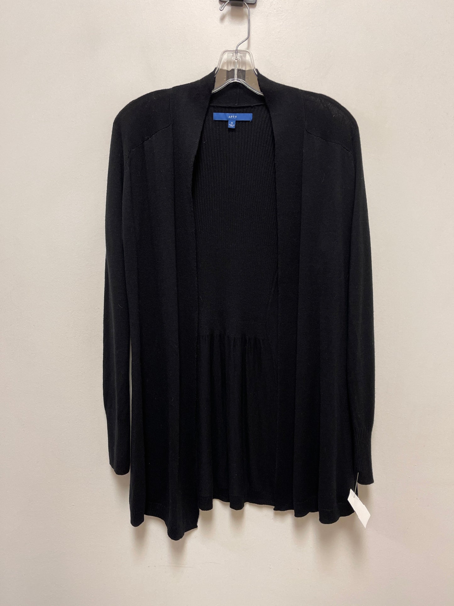 Sweater Cardigan By Apt 9 In Black, Size: M