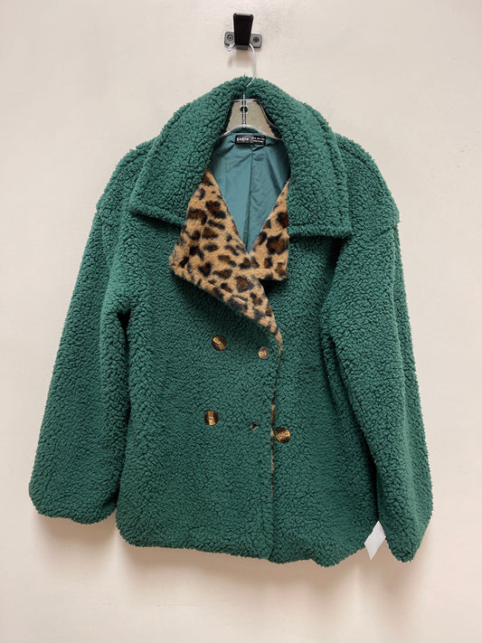 Jacket Faux Fur & Sherpa By Shein In Green, Size: Xl