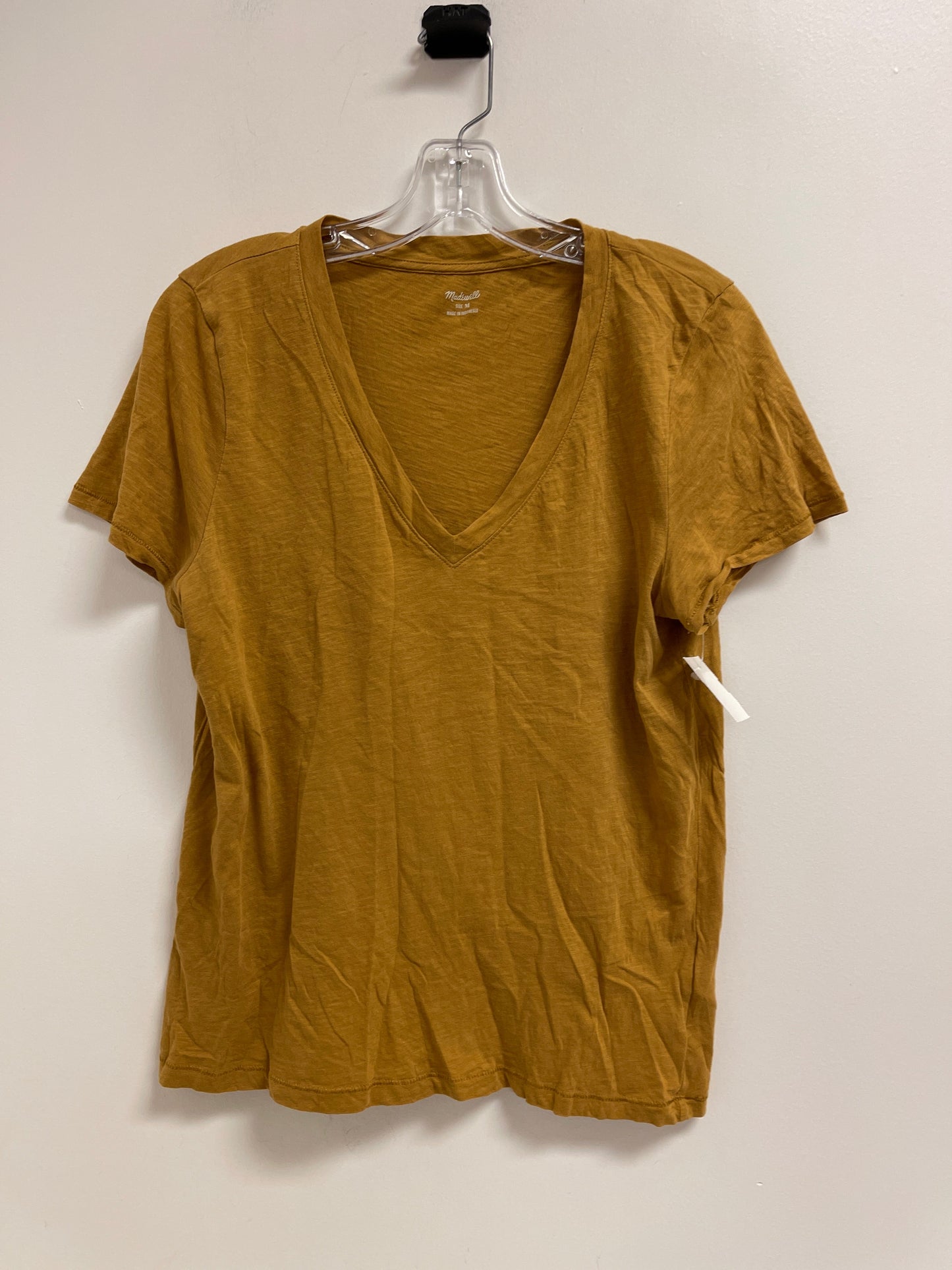 Top Short Sleeve By Madewell In Yellow, Size: M