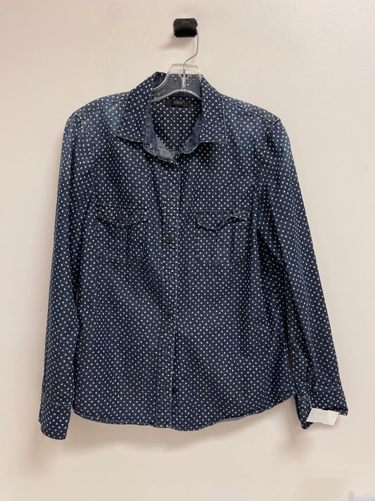 Blouse Long Sleeve By J. Crew In Blue Denim, Size: M