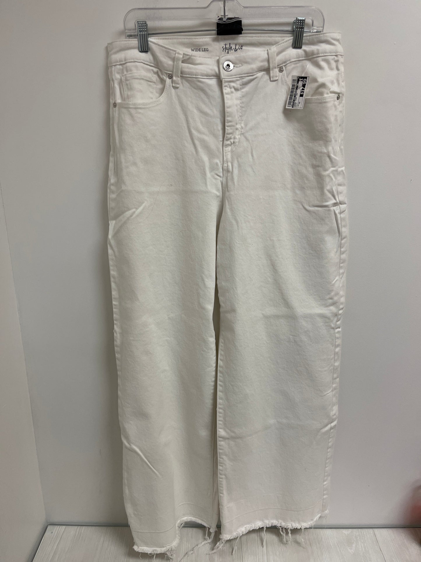 Jeans Wide Leg By Style And Company In White, Size: 12