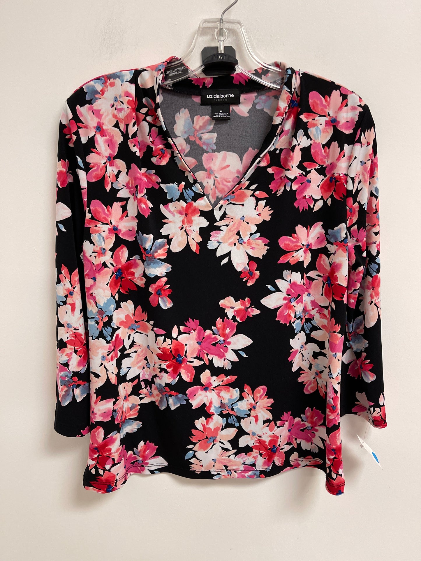 Top Long Sleeve By Liz Claiborne In Floral Print, Size: M