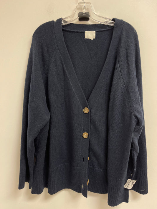 Sweater Cardigan By H&m In Navy, Size: Xl