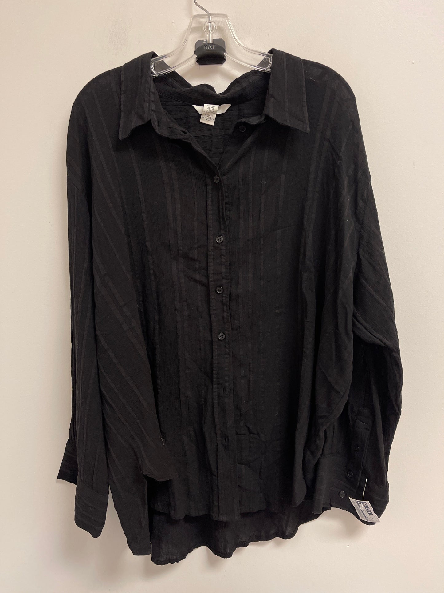 Blouse Long Sleeve By H&m In Black, Size: 2x