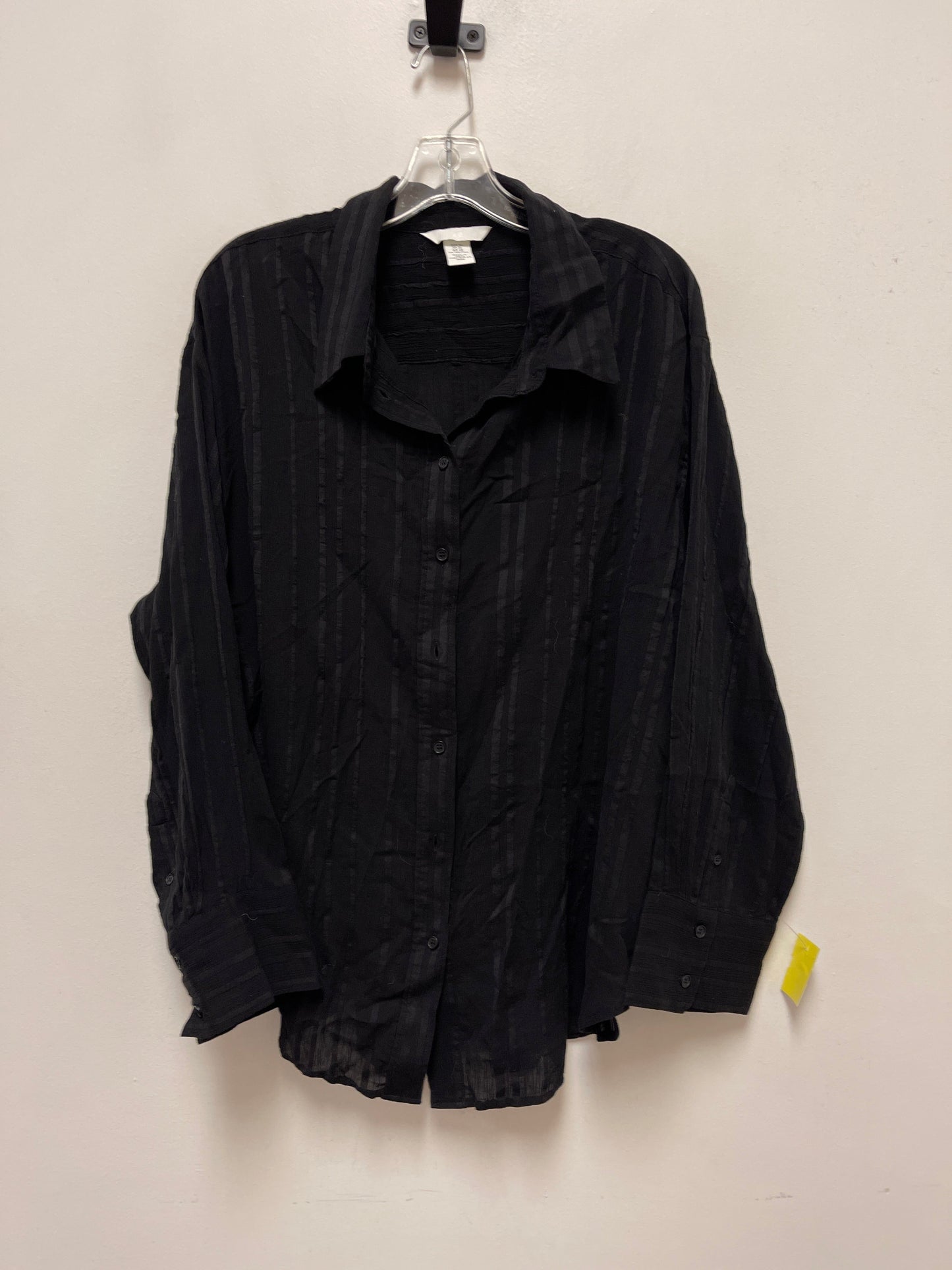 Blouse Long Sleeve By H&m In Black, Size: Xl