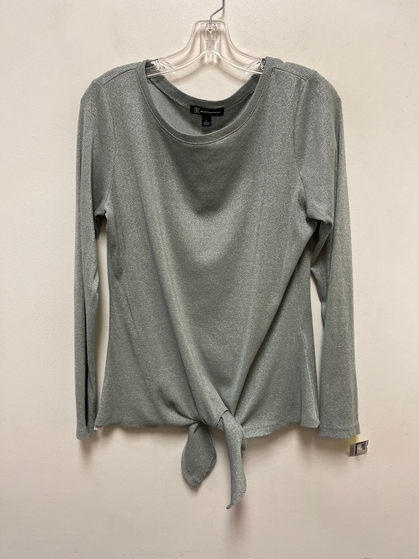 Top Long Sleeve By Inc In Green, Size: L