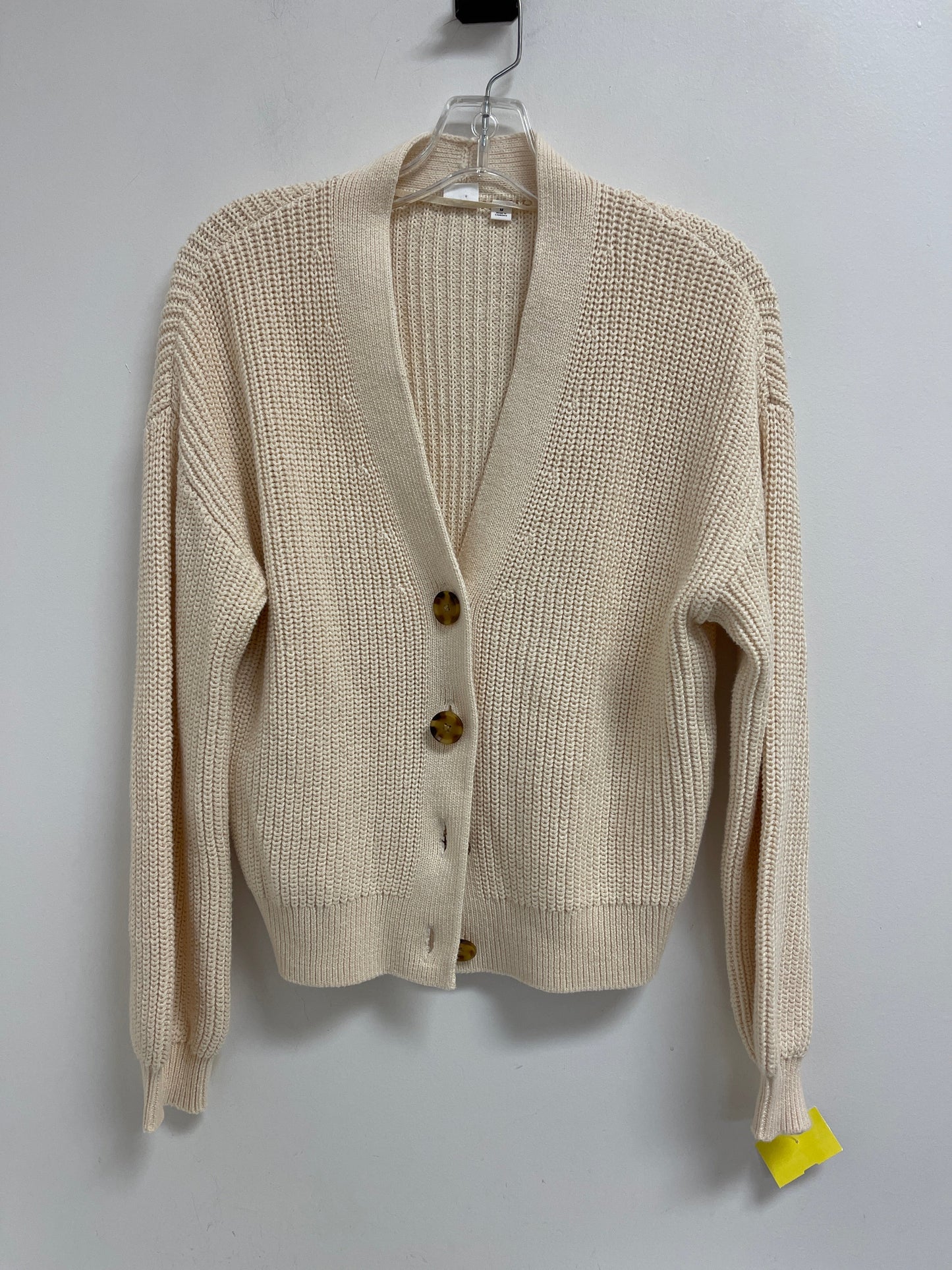 Sweater Cardigan By Gap In Cream, Size: M