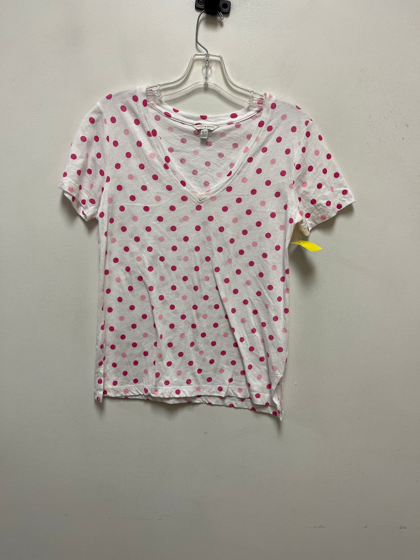 Top Short Sleeve By Lucky Brand In Polkadot Pattern, Size: Xs