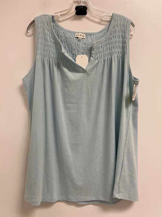 Top Sleeveless By Wonderly In Blue, Size: 1x