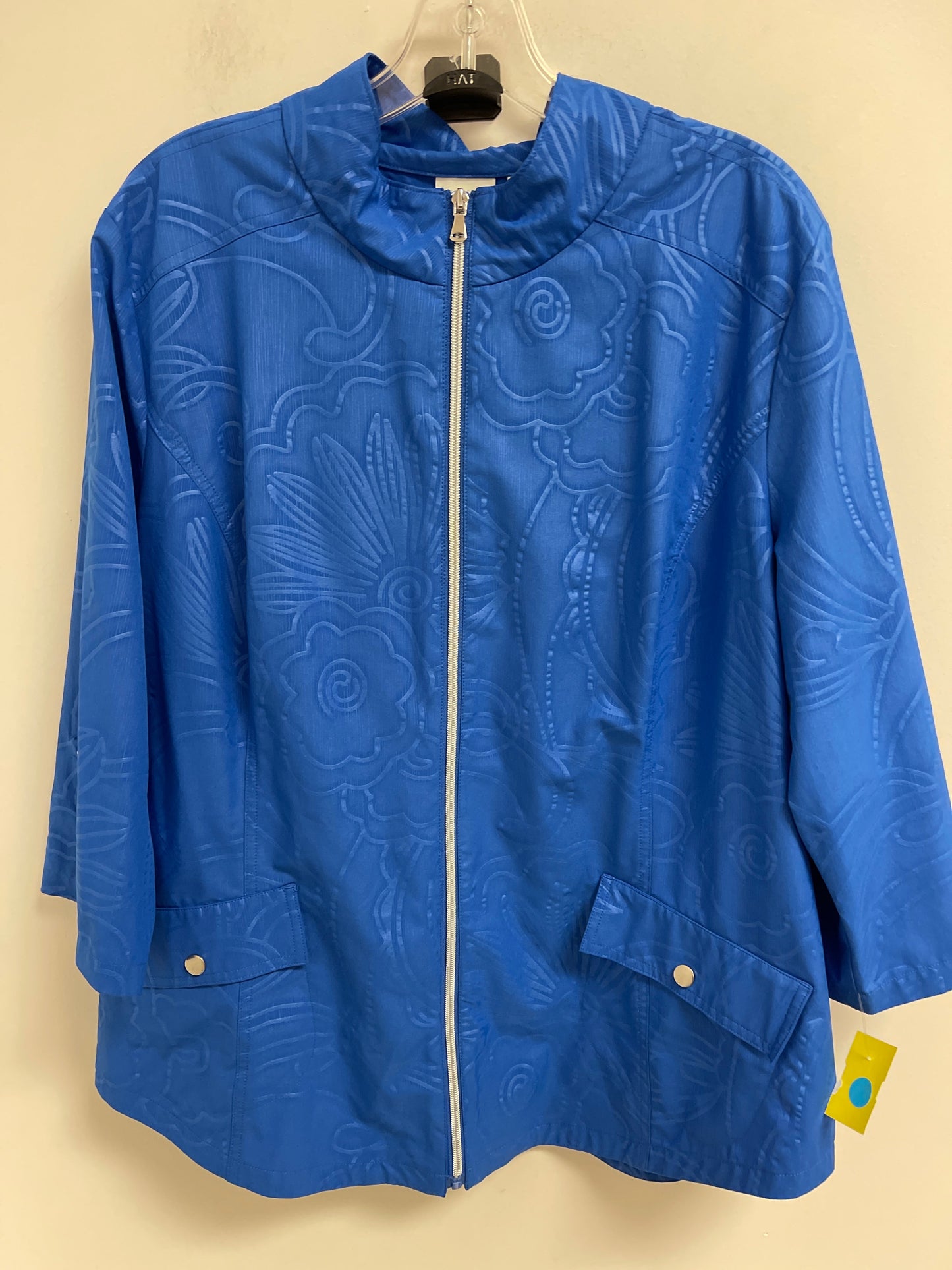 Athletic Jacket By Chicos In Blue, Size: 2x