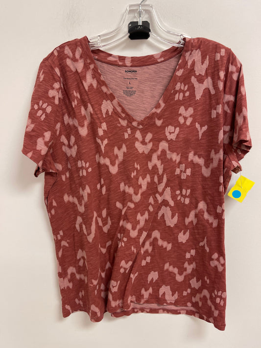 Top Short Sleeve By Sonoma In Red, Size: L