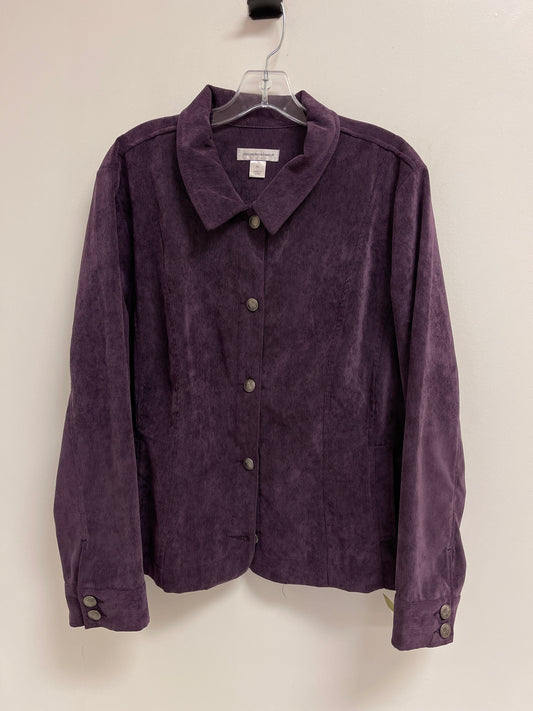 Jacket Shirt By Christopher And Banks In Purple, Size: Xl