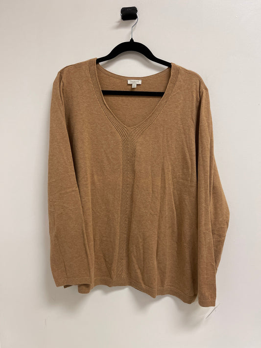 Sweater By Talbots In Tan, Size: 2x