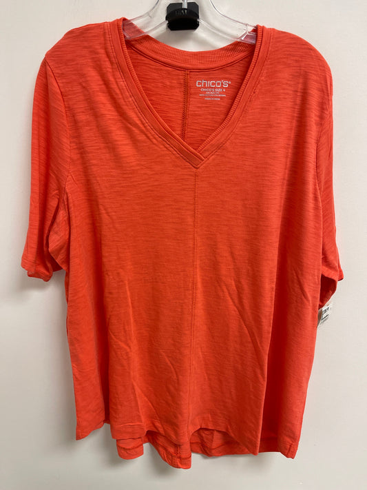 Top Short Sleeve By Chicos In Orange, Size: 2x