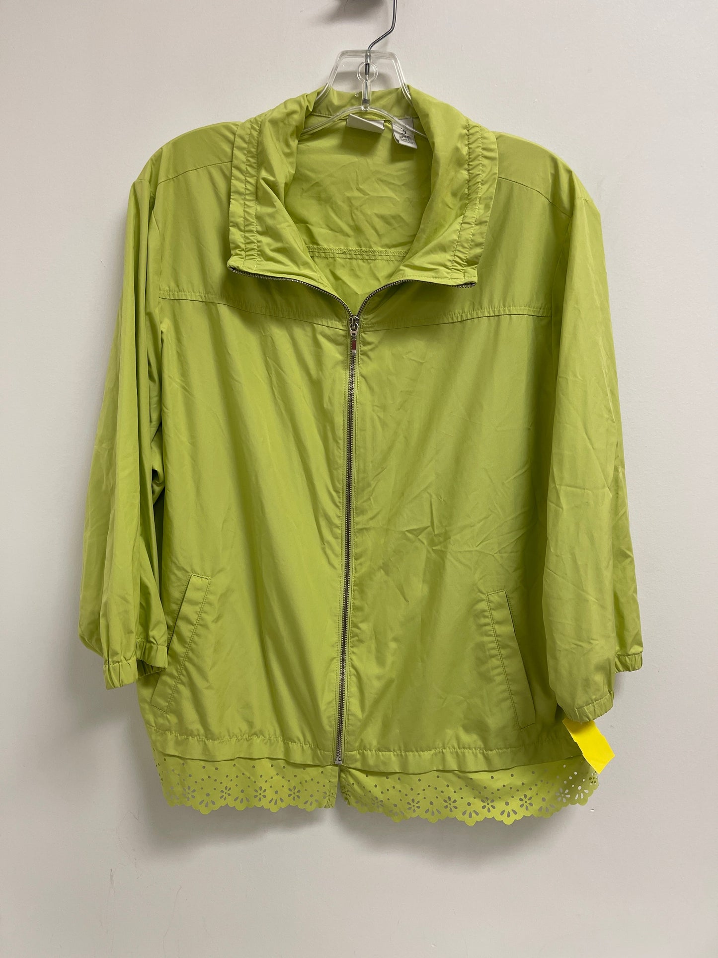 Athletic Jacket By Chicos In Green, Size: Xl