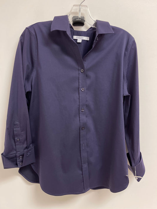 Blouse Long Sleeve By Chicos In Purple, Size: S