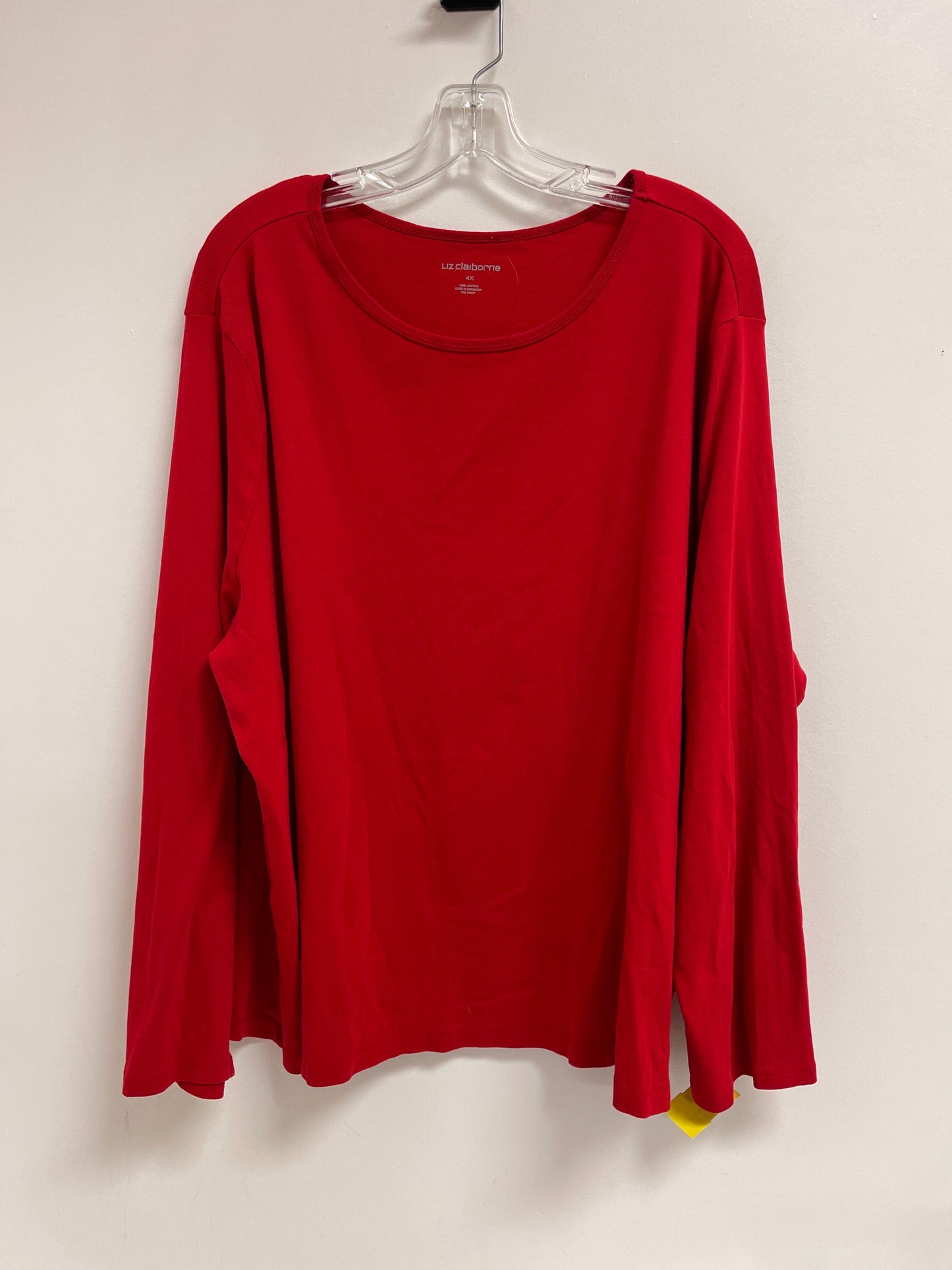 Top Long Sleeve By Liz Claiborne In Red, Size: 4x