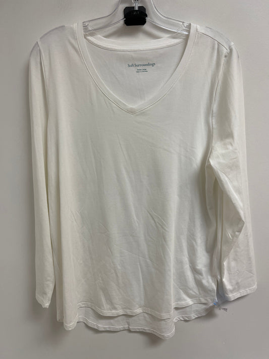 Top Long Sleeve By Soft Surroundings In White, Size: L