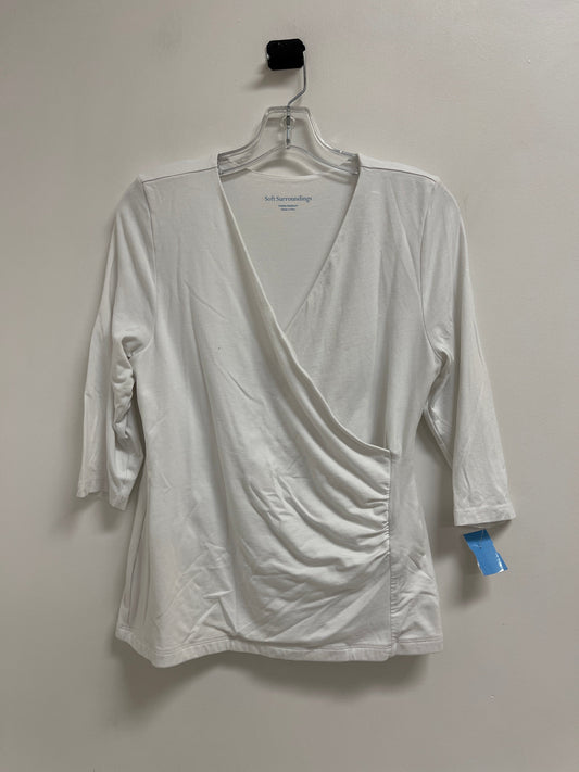 Top Long Sleeve By Soft Surroundings In White, Size: M