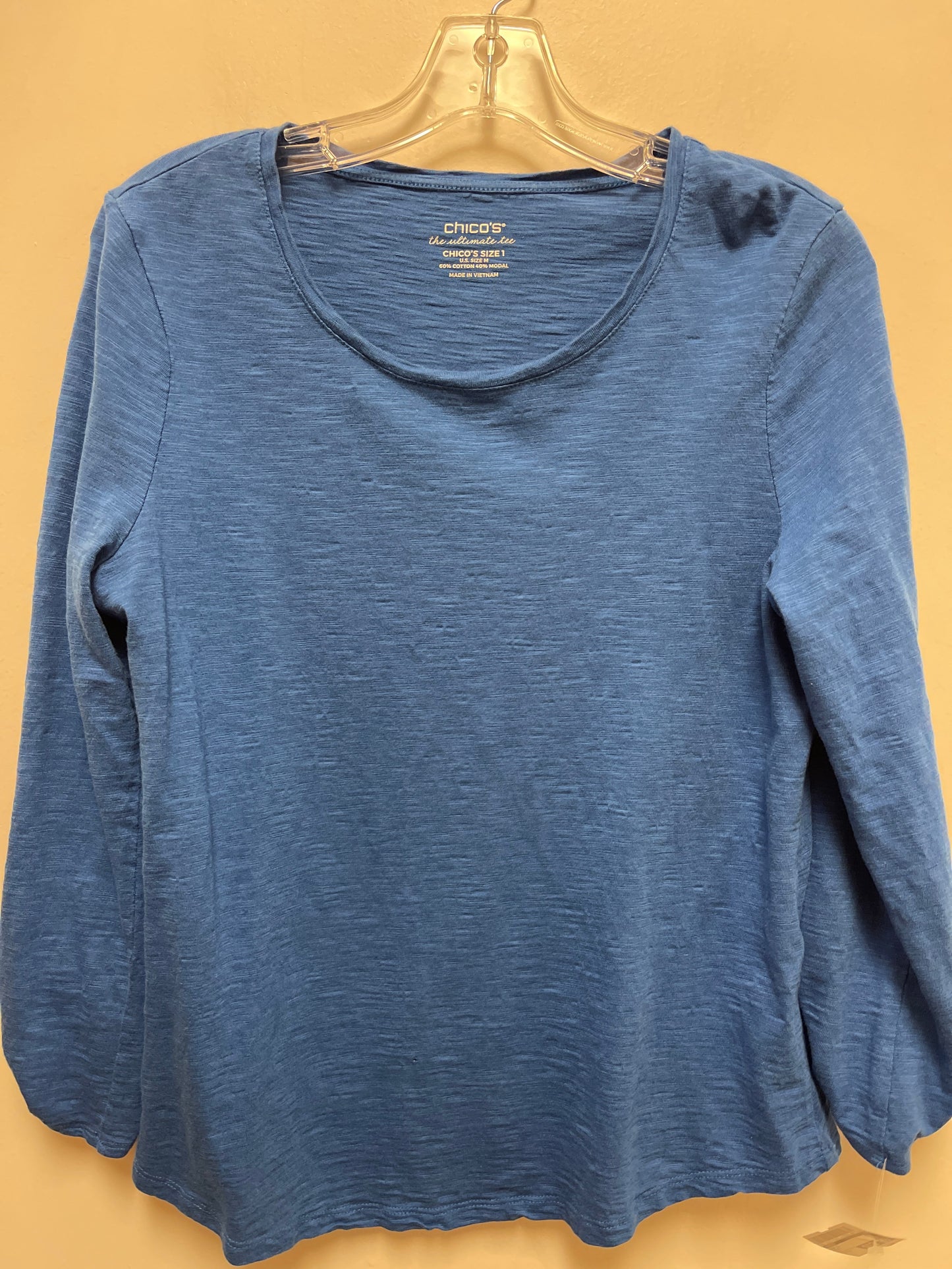 Top Long Sleeve By Chicos In Blue, Size: M