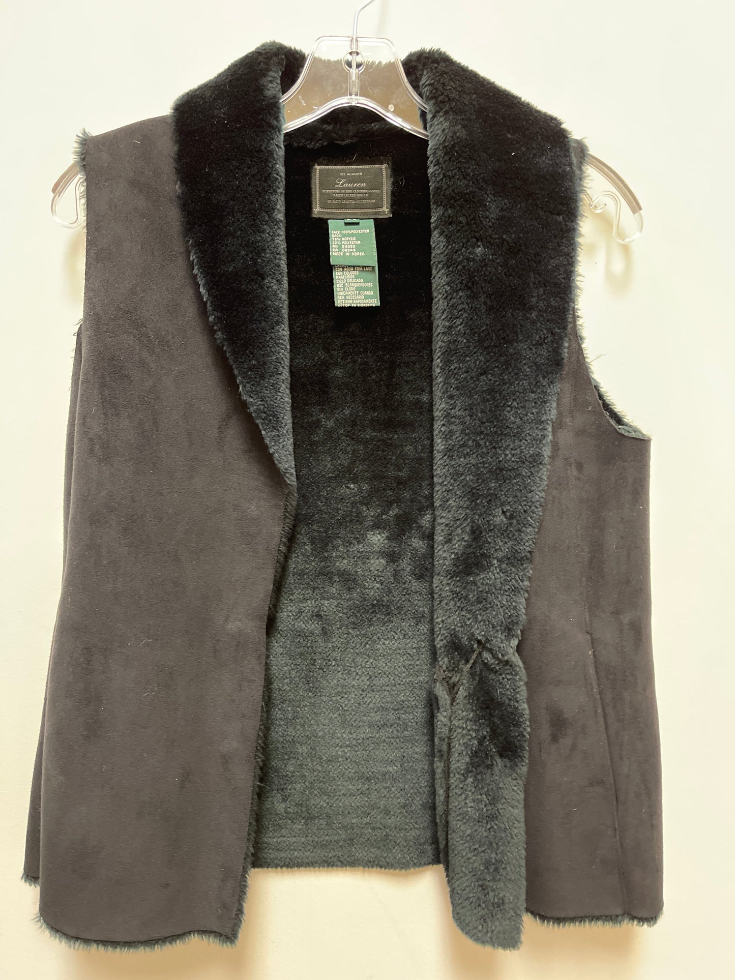 Vest Faux Fur & Sherpa By Lauren By Ralph Lauren In Black, Size: Xs