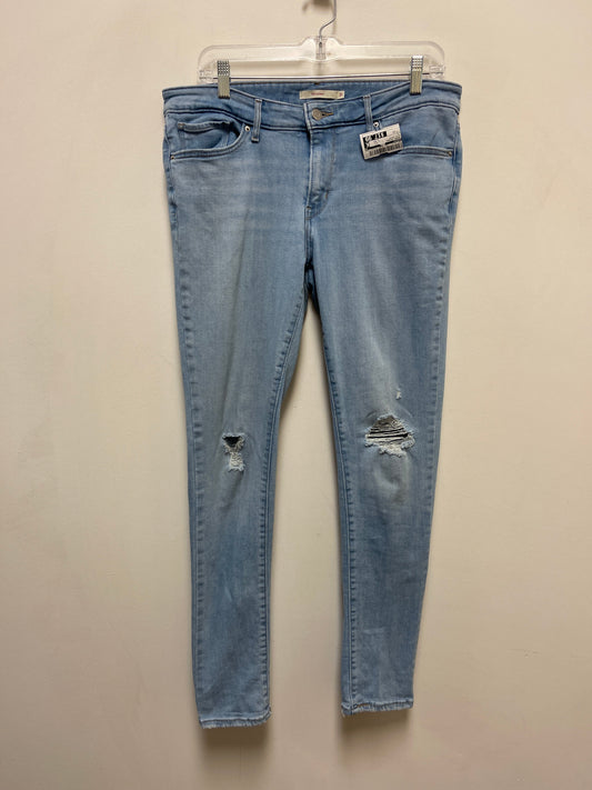 Jeans Skinny By Levis In Blue Denim, Size: 12